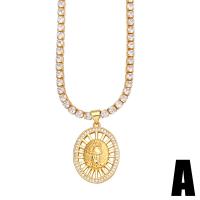 Collier en laiton cubique Zircon Micro Pave, avec 1.97 chaînes de rallonge, Placage de couleur d'or, styles différents pour le choix & pavé de micro zircon, doré .19 pouce, Vendu par PC