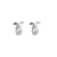 Flocking Fabric Stud Earring, Rabbit, cute & for woman 