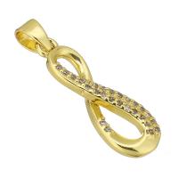 Cubic Zirconia Micro Pave Brass Pendant, gold color plated, micro pave cubic zirconia & hollow Approx 3mm 