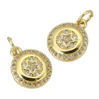 Cubic Zirconia Micro Pave Brass Pendant, gold color plated, micro pave cubic zirconia Approx 3mm 