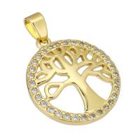 Cubic Zirconia Micro Pave Brass Pendant, gold color plated, micro pave cubic zirconia & hollow Approx 3mm 