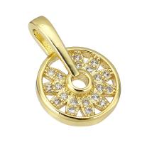 Cubic Zirconia Micro Pave Brass Pendant, gold color plated, micro pave cubic zirconia & hollow Approx 2mm 