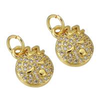 Cubic Zirconia Micro Pave Brass Pendant, gold color plated, micro pave cubic zirconia Approx 3mm 