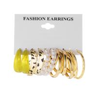 Zinc Alloy Earring Set, with Plastic Pearl & Acrylic, 5 pieces & for woman 