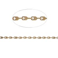 Messing Bar Kette, goldfarben, 7x3x3mm, Länge:1 m, verkauft von m