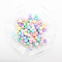 固体アクリル ビーズ, アクリル, DIY, ミックスカラー 穴:約 4mm, 500パソコン/バッグ, 売り手 バッグ