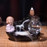 Incense Smoke Flow Backflow Holder Ceramic Incense Burner, Porcelain, handmade, for home and office & durable & multifunctional 