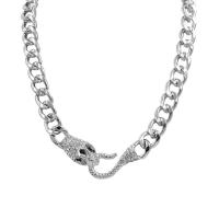 Collier de bijoux de titane, Acier titane, pour femme & avec strass, couleur originale Environ 15.35 pouce, Vendu par PC