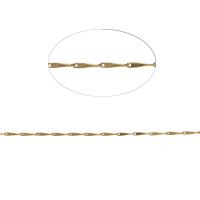 Messing Bar Kette, Tropfen, goldfarben, 7x1mm, Länge:1 m, verkauft von m