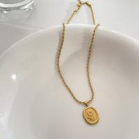 Collier de bijoux de titane, Acier titane, avec 1.97 chaînes de rallonge, Plaqué d'or 18K, bijoux de mode, doré .75 pouce, Vendu par PC