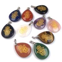 Pendentif bijoux de pierre gemme, Pierre naturelle, larme, différents matériaux pour le choix & unisexe, plus de couleurs à choisir Vendu par PC