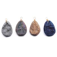 Ice Quartz Agate Pendants, irregular, druzy style & Unisex 30x50- 