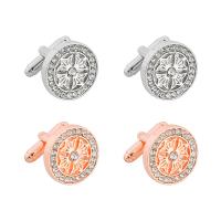 Zinc Alloy Cufflinks, plated, Unisex & for woman & with rhinestone 