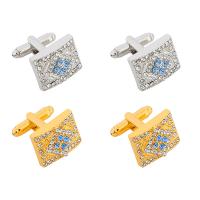 Zinc Alloy Cufflinks, plated, for man & with rhinestone 