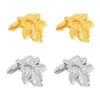 Zinc Alloy Cufflinks, Leaf, plated, for man 