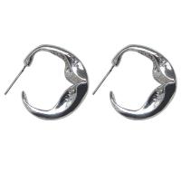 Pendientes de Perno de Aleación de Zinc, chapado en color de plata, para mujer, 21mm, Vendido por Par