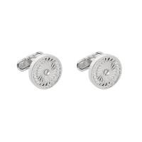 Zinc Alloy Cufflinks, platinum color plated, for man & with rhinestone 