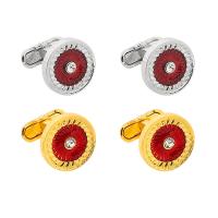 Zinc Alloy Cufflinks, plated, stoving varnish & for man & with rhinestone 