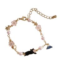 Pulsera del esmalte de la aleación de zinc, Gato, chapado, para mujer, más colores para la opción, longitud:17.3 cm, Vendido por UD