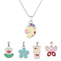 Zinc Alloy Enamel Pendants, with enamel, 5 pieces & fashion jewelry & for children, 1.2*2.1cm,1.2*1.7cm,1.4*1.9cm,1*2cm,1.4*1.5cm 