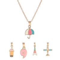 Zinc Alloy Enamel Pendants, with enamel, 5 pieces & fashion jewelry & for children, 2*1.1cm,0.8*2.3cm,0.9*1.9cm,0.8*2.4cm,1.7*2.5cm 