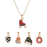 Zinc Alloy Enamel Pendants, with enamel, 5 pieces & fashion jewelry & for children, 1.1*2cmuff0c0.9*1.6cmuff0c0.9*1.8cmuff0c0.9*1.8cmuff0c1.2*1.9cmuff0c1.1*1.8cm 