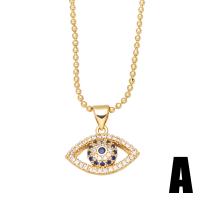 Collier en laiton cubique Zircon Micro Pave, Placage de couleur d'or, styles différents pour le choix & pavé de micro zircon, doré .13 pouce, Vendu par PC