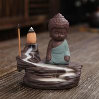 Incense Smoke Flow Backflow Holder Ceramic Incense Burner, Purple Clay, handmade, for home and office & durable & multifunctional 