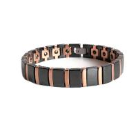 Acier de tungstène bracelet, avec Ocre noir & porcelaine, Placage, poli & magnétique & pour homme, plus de couleurs à choisir Environ 8.07 pouce, Vendu par PC