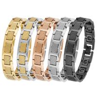 Acier de tungstène bracelet, avec Acier titane & Hématite, Placage, magnétique & pour homme, plus de couleurs à choisir, 12mm Environ 8.07 pouce, Vendu par PC