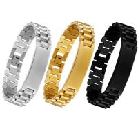 acier inoxydable bracelet, avec Acier titane, Placage, pour homme, plus de couleurs à choisir, 15mm Environ 8.58 pouce, Vendu par PC