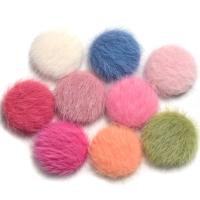 Fibre de polyester supports boutons, avec Peluche & acier inoxydable, dôme, plus de couleurs à choisir, 25mm, Environ Vendu par sac