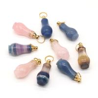 Pierre naturelle Pendentif bouteille de parfum, avec fer, Placage de couleur d'or, différents matériaux pour le choix & unisexe, plus de couleurs à choisir Vendu par PC