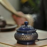 Porcelain Incense Burner, handmade, for home and office & durable & with LED light 