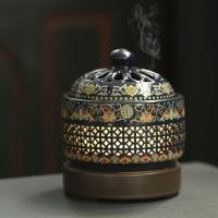 Porcelain Incense Burner, handmade, for home and office & durable & with LED light 