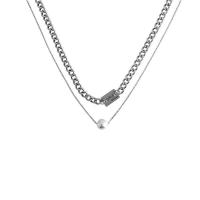 Collier de bijoux de titane, Acier titane, pour femme & émail, argent cm, Vendu par PC