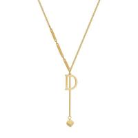 Collier de bijoux de titane, Acier titane, Lettre D, Placage, pour femme, doré cm, Vendu par PC