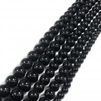 Schorl Beads, Round, polished, DIY black Approx 15 Inch 