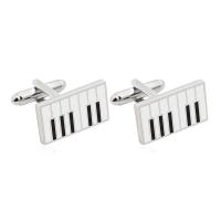 Zinc Alloy Cufflinks, Piano, silver color plated, stoving varnish, silver color 