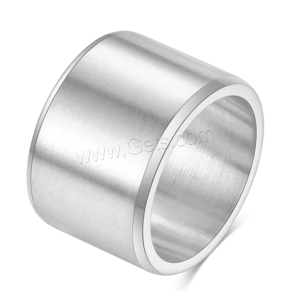 Titanium Steel Finger Ring, plated, different size for choice & for man, more colors for choice, 15mm, US Ring Size:7-12, Sold By PC