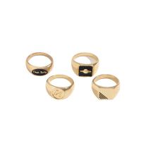 Zink-Legierung Ring Set, Zinklegierung, plattiert, 4 Stück & für den Menschen & Emaille, 19mm, verkauft von setzen