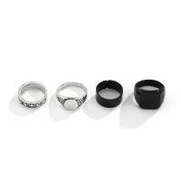 Zink-Legierung Ring Set, Zinklegierung, plattiert, 4 Stück & für den Menschen, 20mm,17mm, verkauft von setzen