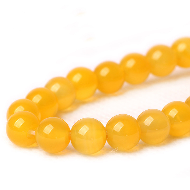 Yellow Calcedony Beads, Round, natural, different size for choice, Grade AAAAA, Hole:Approx 1mm, Length:Approx 15.5 Inch, Sold By Strand