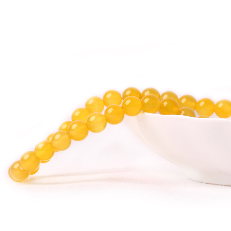 Yellow Calcedony Beads, Round, natural, different size for choice, Grade AAAAA, Hole:Approx 1mm, Length:Approx 15.5 Inch, Sold By Strand