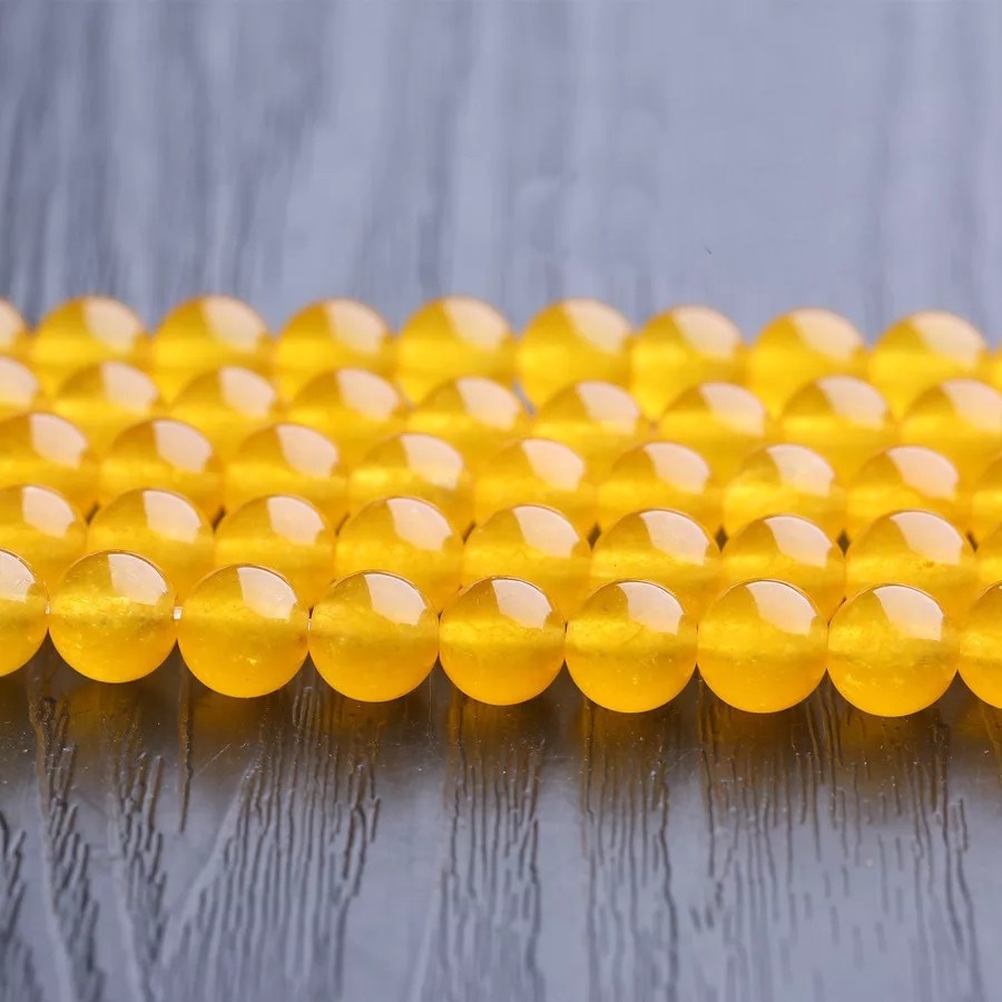 Yellow Calcedony Beads, Round, natural, different size for choice, Grade AAAAA, Hole:Approx 1mm, Length:Approx 15.5 Inch, Sold By Strand