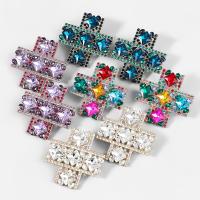 Zinc alliage strass Stud Earring, alliage de zinc, bijoux de mode & pour femme & avec les strass de verre & avec strass, plus de couleurs à choisir Vendu par paire