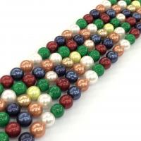 Shell Pearl Beads, Round, polished, DIY, mixed colors, 10mm Approx 15 Inch 