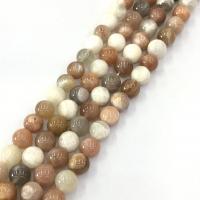 Perles Pierre de lune, Moonstone, Rond, poli, DIY & normes différentes pour le choix, couleurs mélangées Environ 15 pouce, Vendu par brin