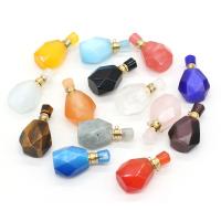 Pierre naturelle Pendentif bouteille de parfum, avec fer, Placage de couleur d'or, différents matériaux pour le choix & unisexe & facettes, plus de couleurs à choisir Vendu par PC