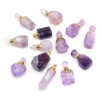 Amethyst Parfüm-Flasche-Anhänger, mit Eisen, goldfarben plattiert, unisex & verschiedene Größen vorhanden, violett, verkauft von PC